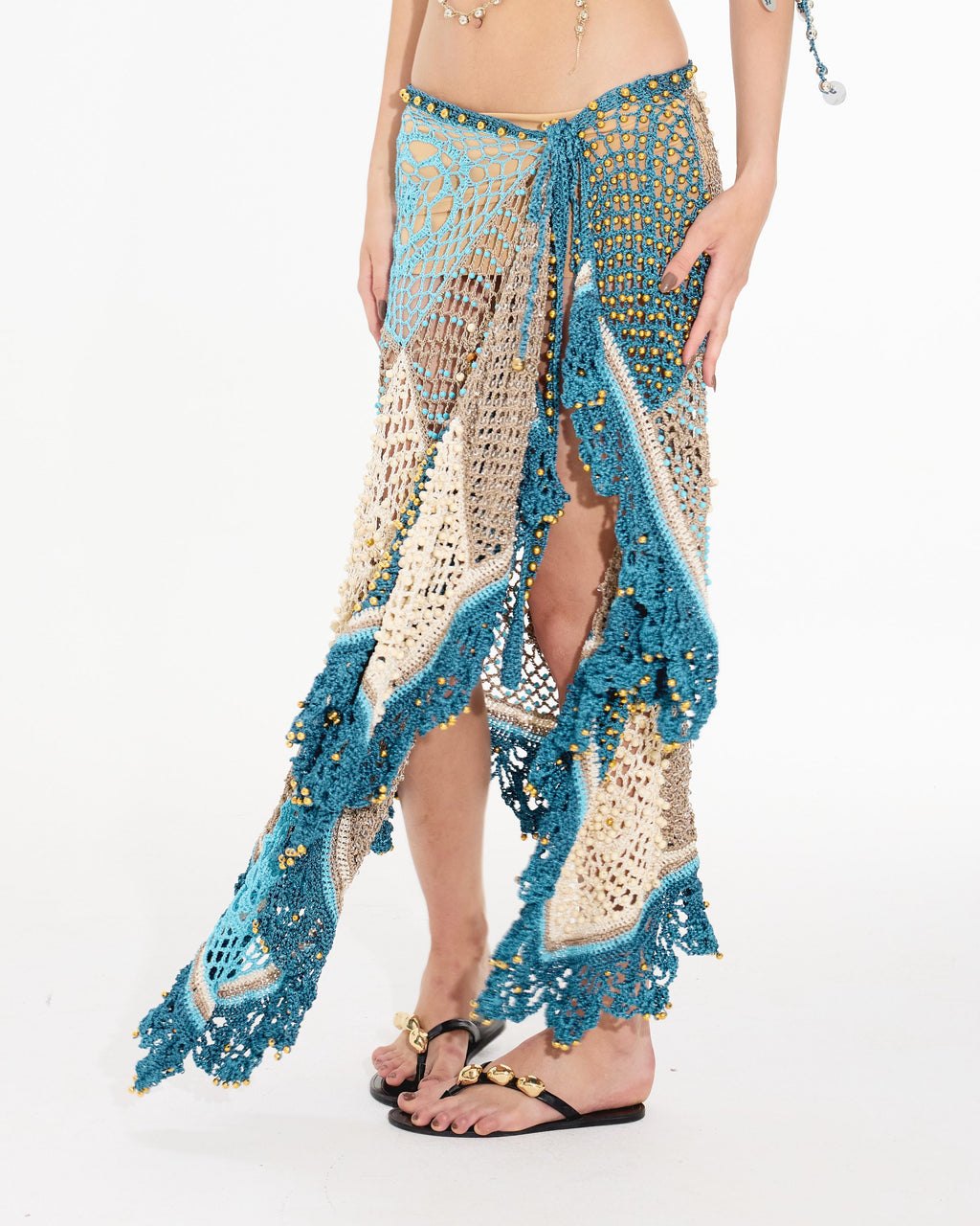 Motifs Patch Maxi Skirt