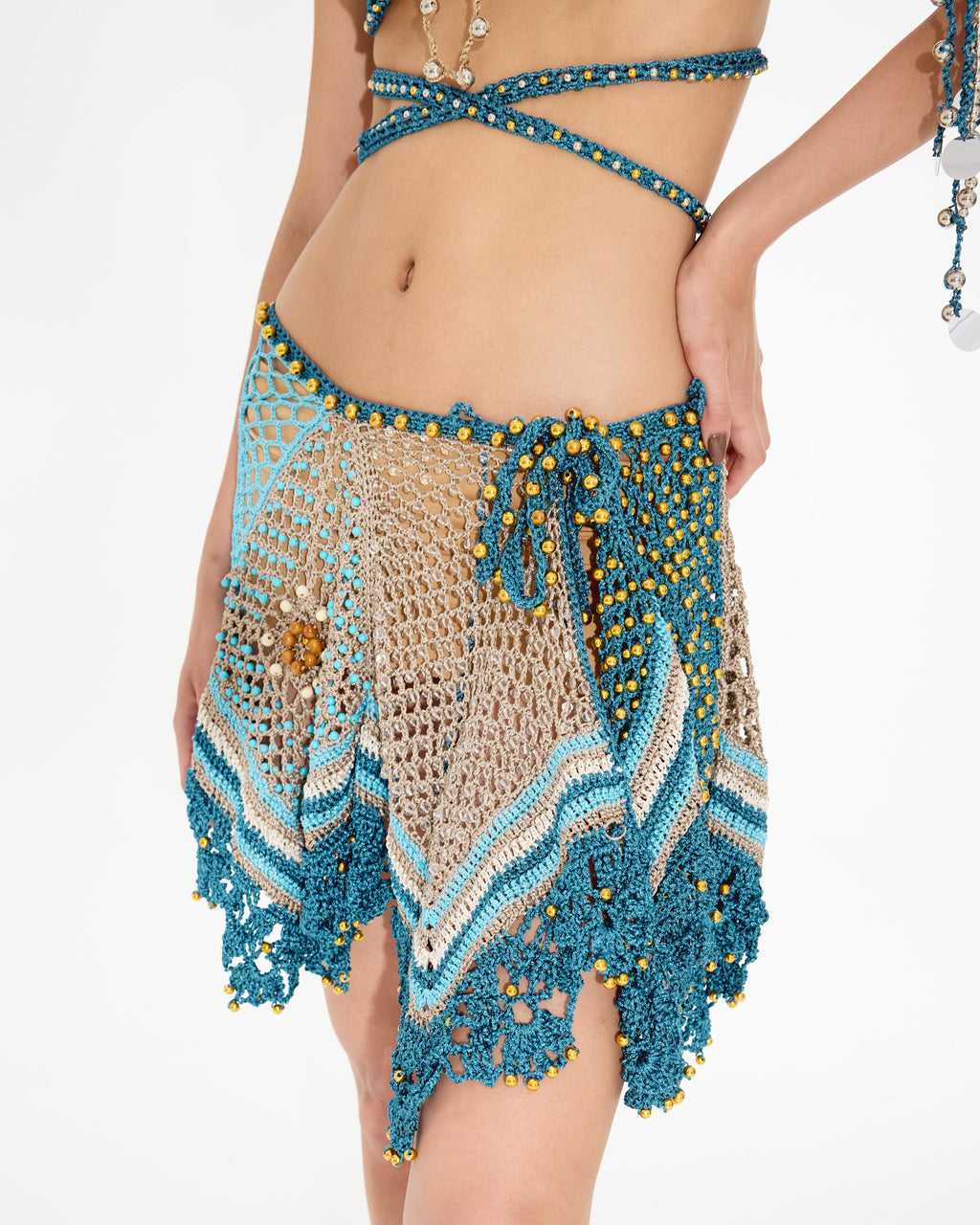 Motifs Patch Mini Skirt