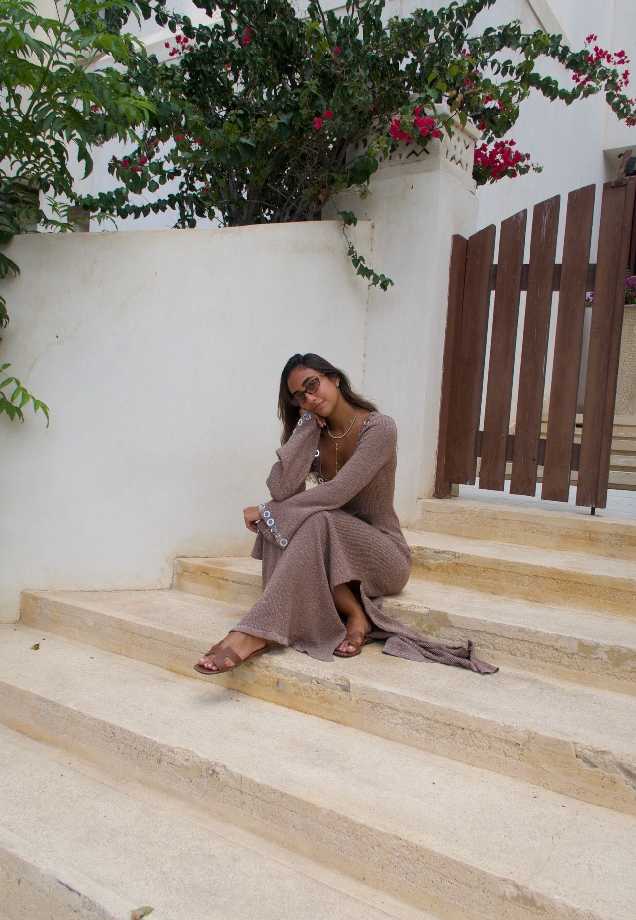 Nude Maxi Qamar Dress