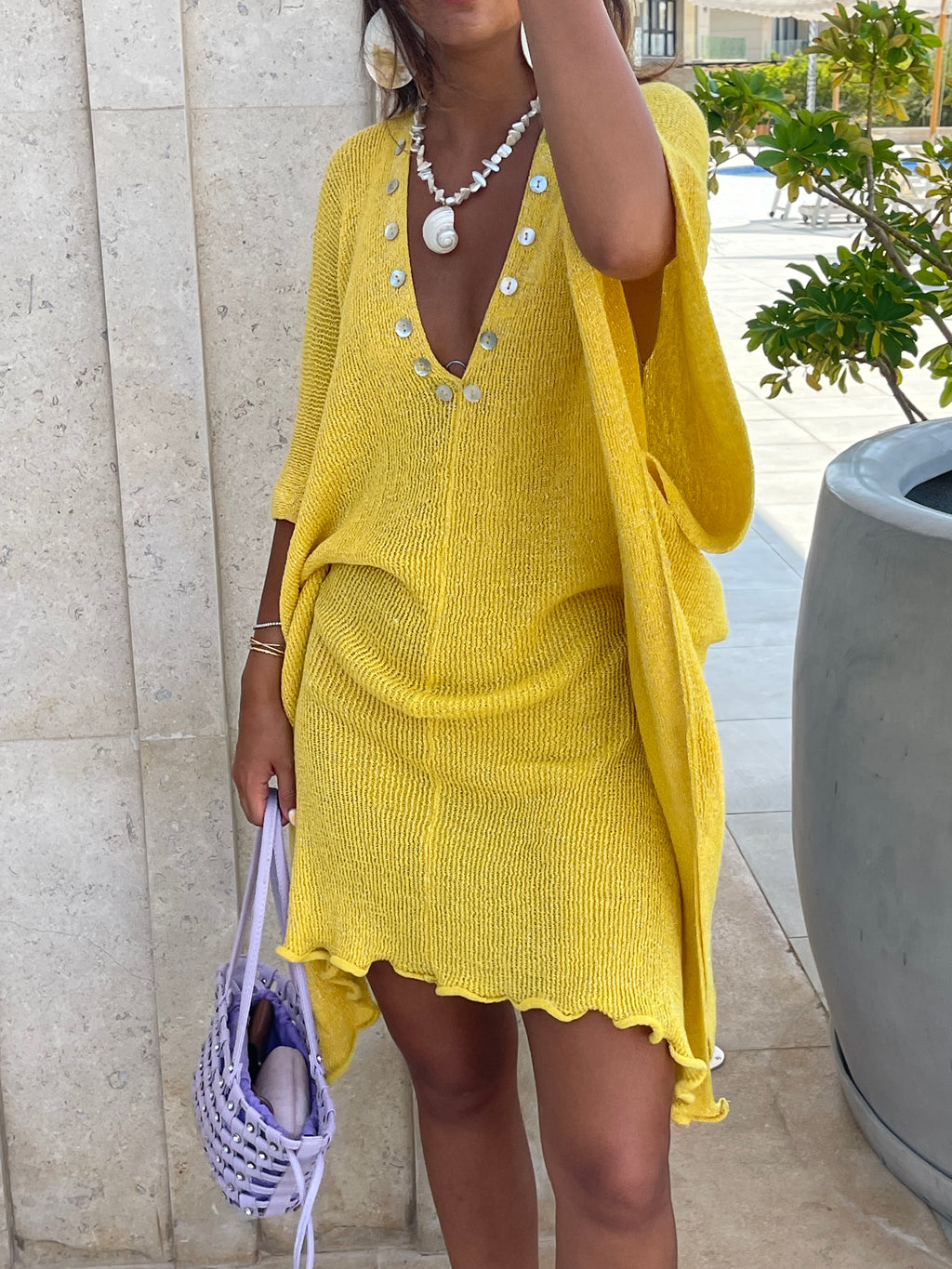 Buttoned Mini luna dress