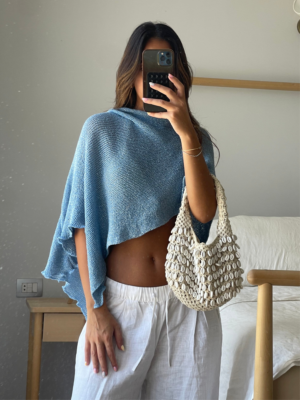 Glitter Mesh Poncho top