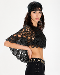 Black Loom Cape Top
