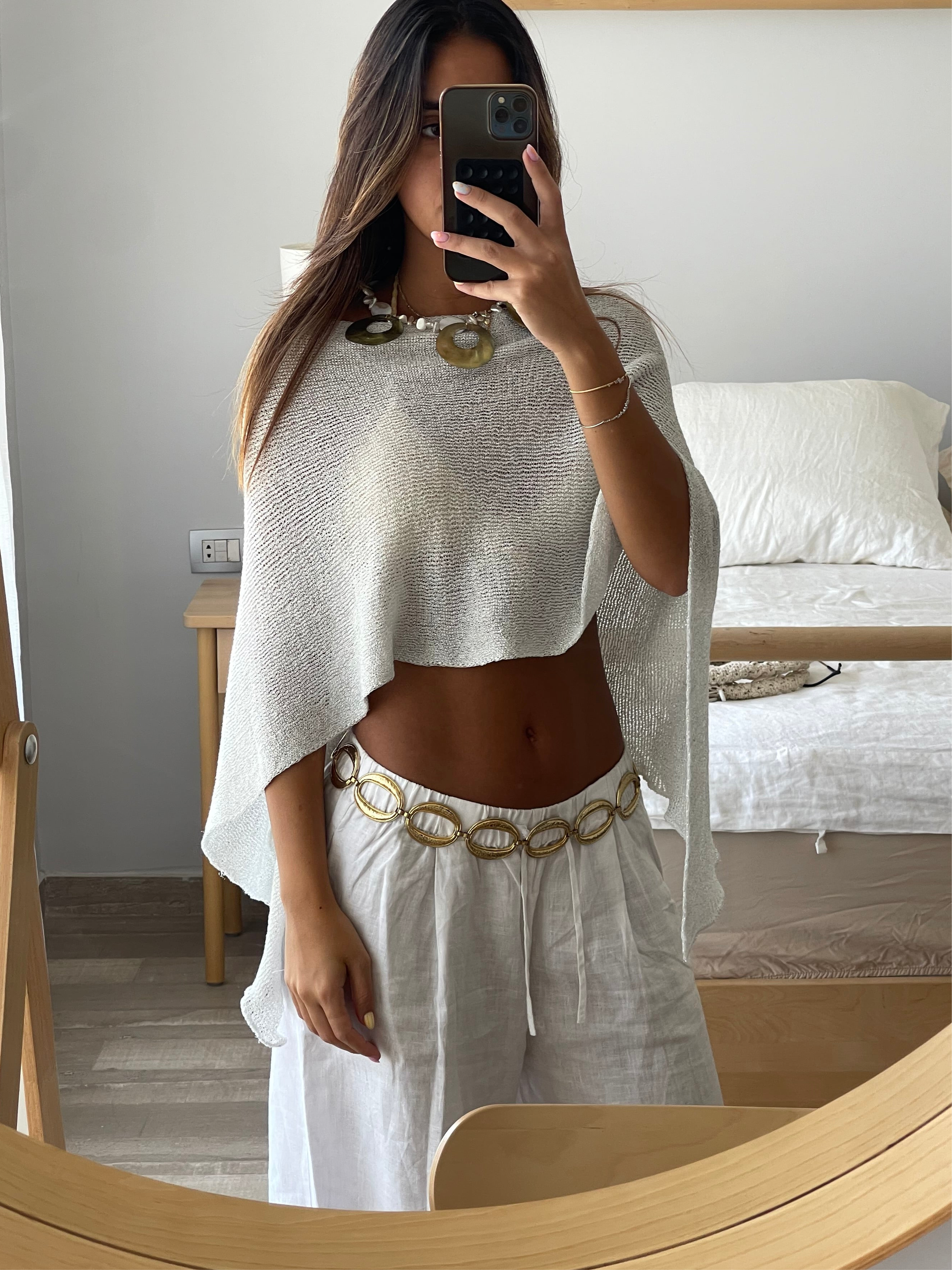 Glitter Mesh Poncho top