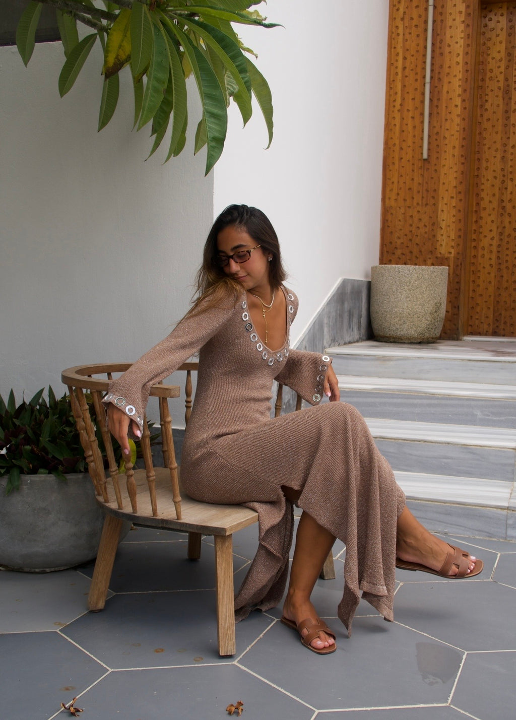 Nude Maxi Qamar Dress