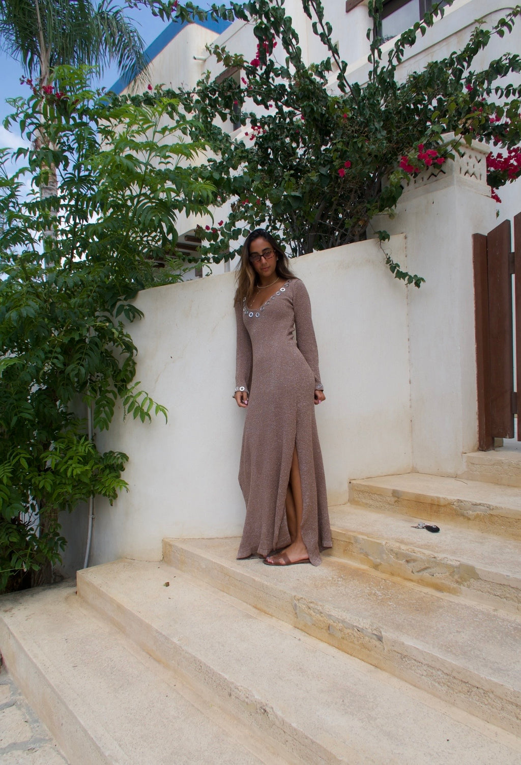 Nude Maxi Qamar Dress