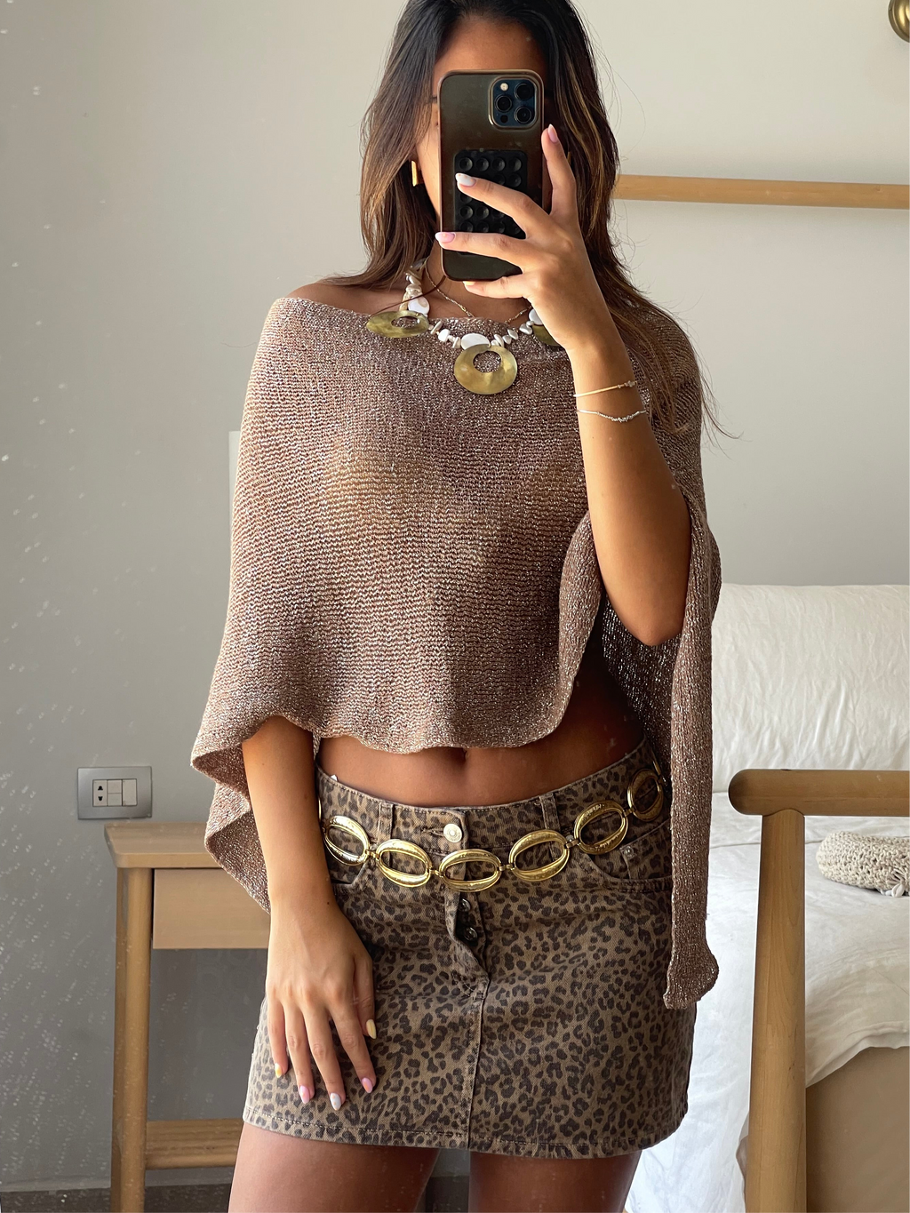 Glitter Mesh Poncho top