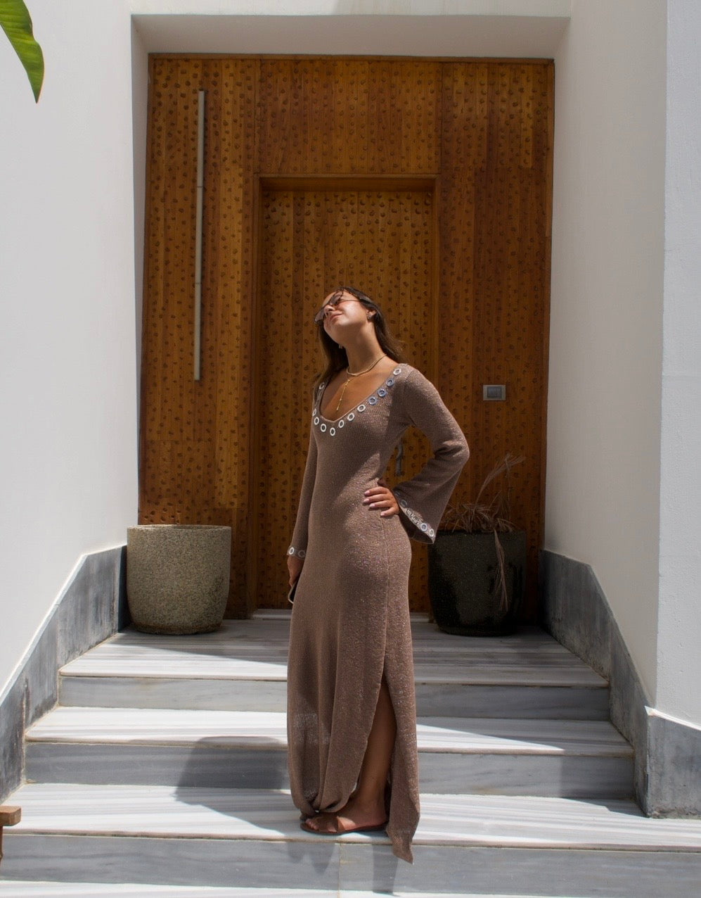 Nude Maxi Qamar Dress