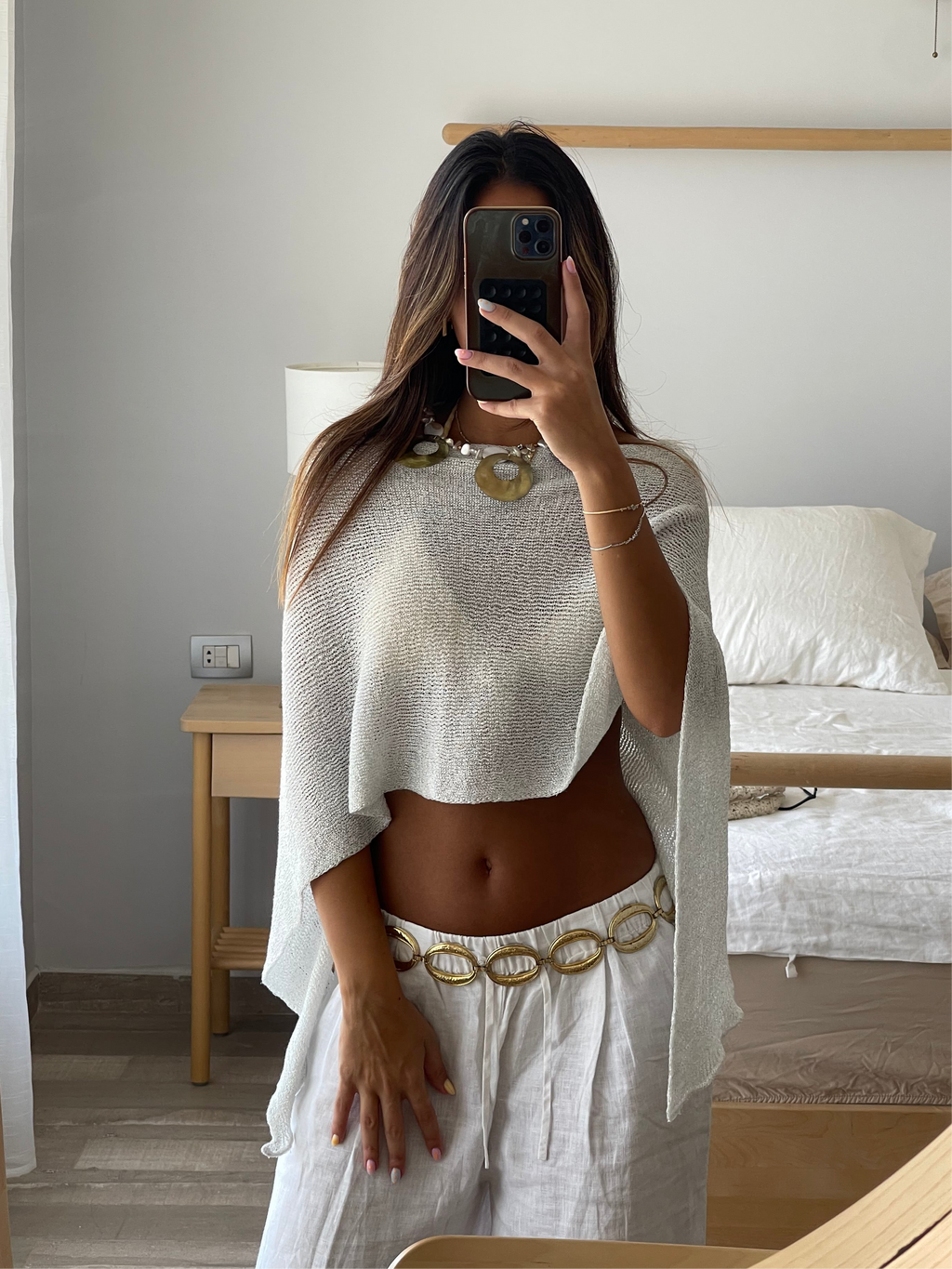 Glitter Mesh Poncho top
