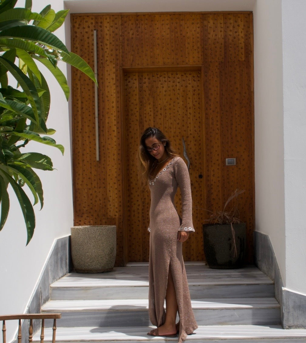 Nude Maxi Qamar Dress