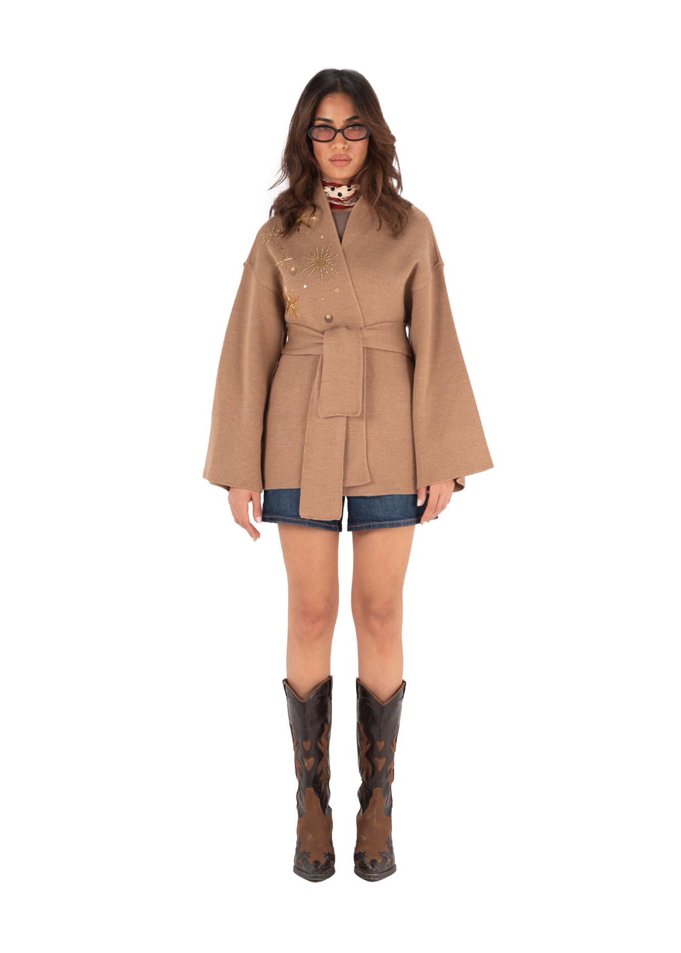 Beige Broderie Kimono