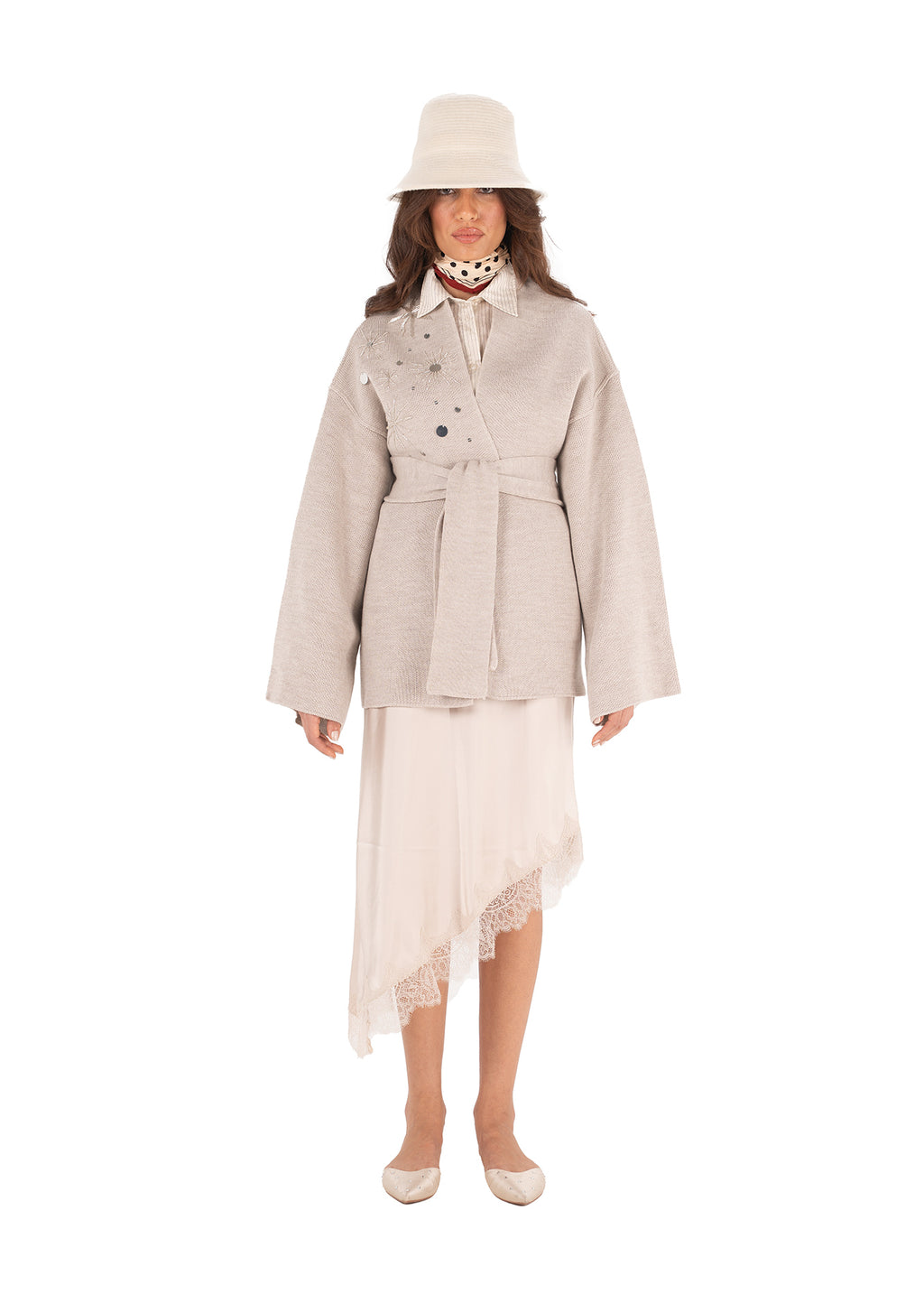 Cream Broderie Kimono