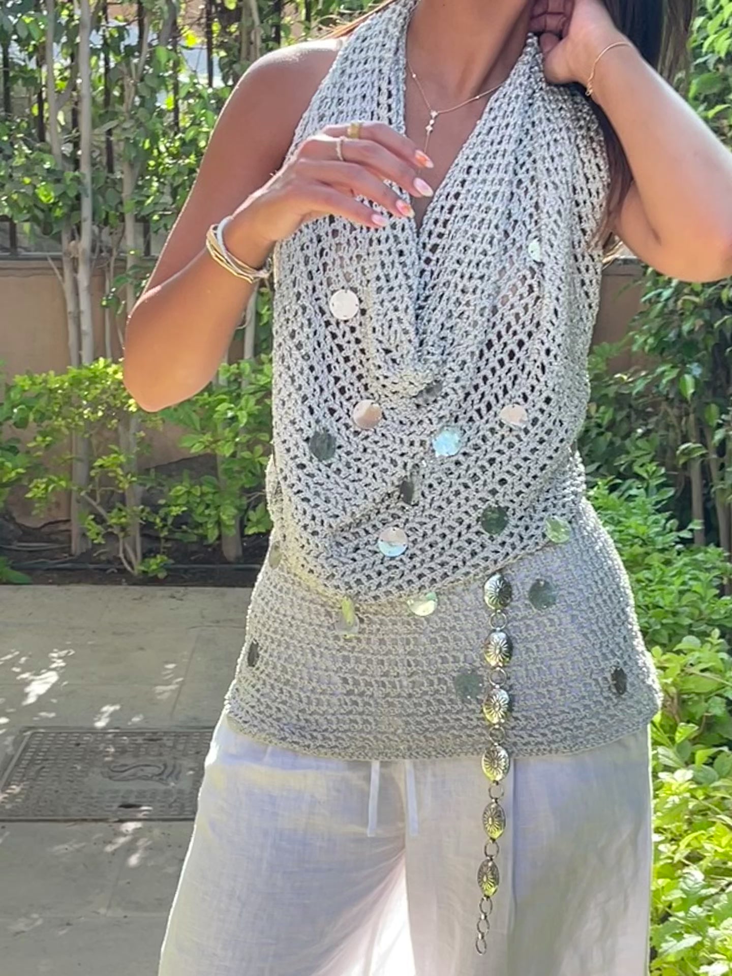 Draped in silver Top